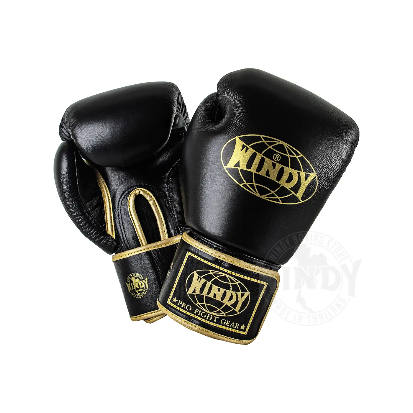 Găng boxing Windy màu đen viền vàng
