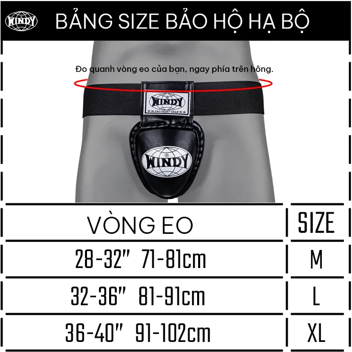 Bảng size bảo hộ hạ bộ